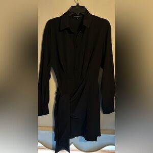 Dynamite Black Dress size Small Long Sleeves Draped front Detail